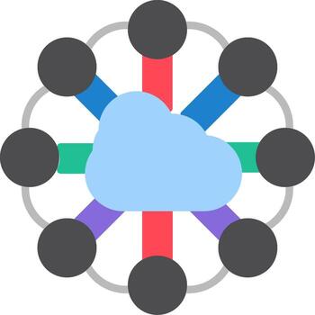 Cloud Computing Flat Icon vector