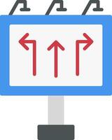 Road Sign Flat Icon vector