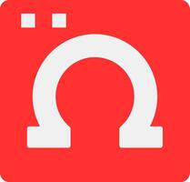 Omega Flat Icon vector