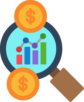 icono plano de análisis vector