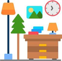 Bedside Table Flat Icon vector