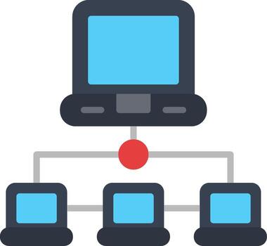 icono plano de redes informáticas vector