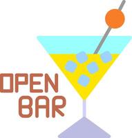 Open Bar Flat Icon vector
