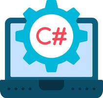 C Sharp Flat Icon vector
