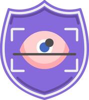 Retinal Scan Flat Icon vector