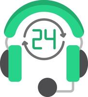 24 Hours Support Flat Icon vector