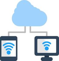 Cloud Connection Flat Icon vector