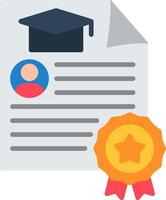 Certificate Flat Icon vector