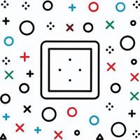 a square with a cross and other symbols on a white background vector