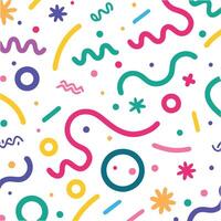 a colorful pattern with various shapes and lines vector