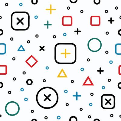 a colorful pattern with squares and crosses