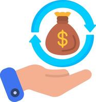 Return On Investment Flat Icon vector