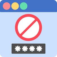 Access Denied Flat Icon vector