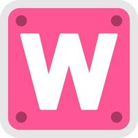 Letter W Flat Icon vector