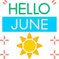 June Flat Icon vector