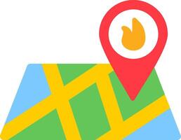 Fire Location Flat Icon vector