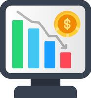 Bar Graph Flat Icon vector