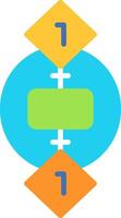 One To One Flat Icon vector