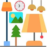 Table Lamp Flat Icon vector