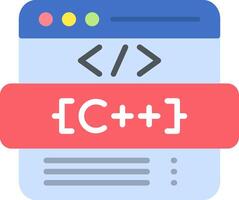 C Sharp Flat Icon vector