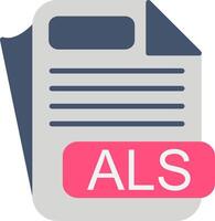 ALS File Format Flat Icon vector