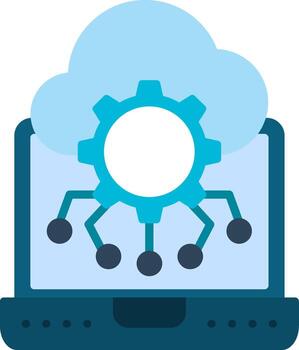 borde informática plano icono vector