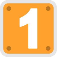 Number 1 Flat Icon vector