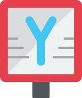 Y Intersection Flat Icon vector