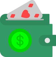 Wallet With Card Sticking Flat Icon vector