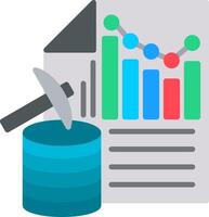 Data Mining Flat Icon vector