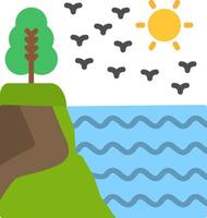 Lakeside Flat Icon vector