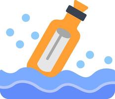 Message In A Bottle Flat Icon vector
