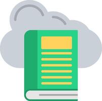 Cloud Library Flat Icon vector