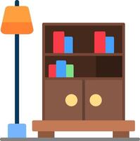 Bookshelf Flat Icon vector