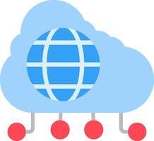 Cloud Network Flat Icon vector