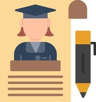 Curriculum Flat Icon vector
