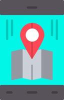 Mobile Map Flat Icon vector