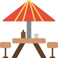 Picnic Table Flat Icon vector