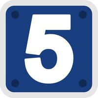 Number 5 Flat Icon vector