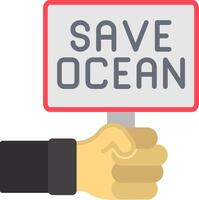 Save Ocean Flat Icon vector