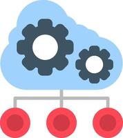 Cloud Settings Flat Icon vector