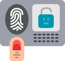 Fingerprint Identification Flat Icon vector