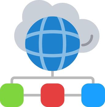 icono plano de computación en la nube vector