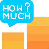 How Much Flat Icon vector