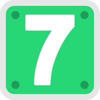 Number 7 Flat Icon vector
