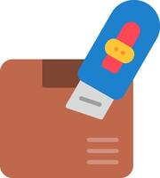 Do Not Open With Knife Flat Icon vector