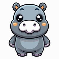a cartoon hippo with big eyes and a big nose vector