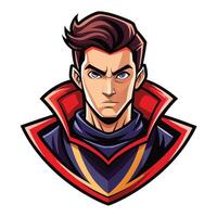 a cartoon avatar of a man with a red cape vector