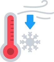 Low Temperature Flat Icon vector