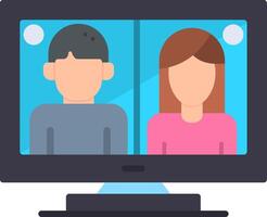 Online Interview Flat Icon vector